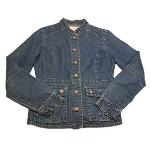 Vtg Xhilaration Denim Jean Jacket Women's Juniors M Fitted Blue Classic